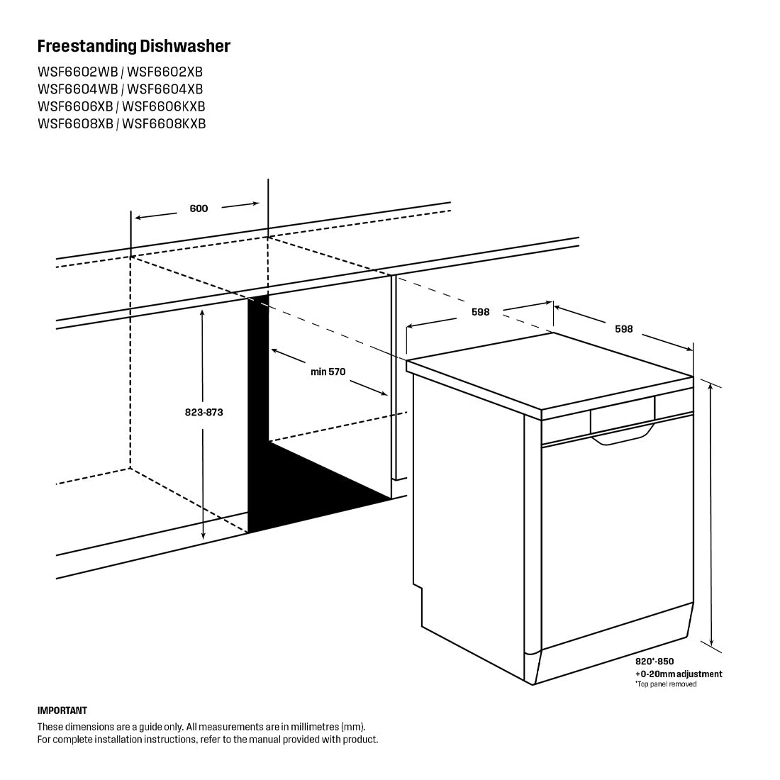 Westinghouse 60cm Stainless Steel 15 Place Freestanding Dishwashers Westinghouse 60cm Stainless Steel 15 Place Freestanding Dishwashers -Cook & Bathe WSF6608XB spec