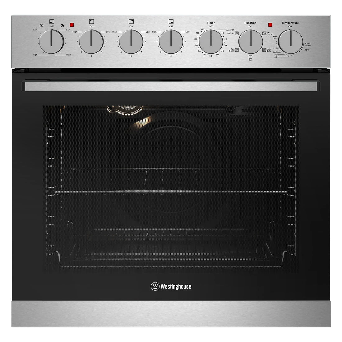 Westinghouse 60cm Multifunction 5 Oven with Ceramic Cooktop Westinghouse 60cm Multifunction 5 Oven With Ceramic Cooktop -Cook & Bathe WVE645SC