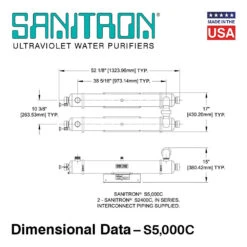 Sanitron S5,000C UVC Water Purifier - 83 GPM - 2" NPT Inlet/Outlet - Multi-Chamber(Sanitron Uv Water Purifiers 83 Gpm Multi Chamber Models Lamps Quartz Sleeves Included) -Cook & Bathe a9cb39581d492536daa9525614c6