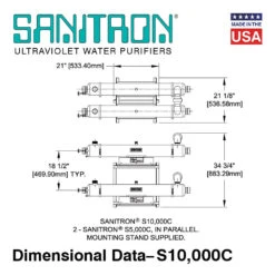 Sanitron S10,000C UVC Water Purifier - 166 GPM - 2" NPT Inlet/Outlet - Multi-Chamber(Sanitron Uv Water Purifiers 166 Gpm Multi Chamber Models Lamps Quartz Sleeves Included) -Cook & Bathe aadcd832340d845c9c6165784a90