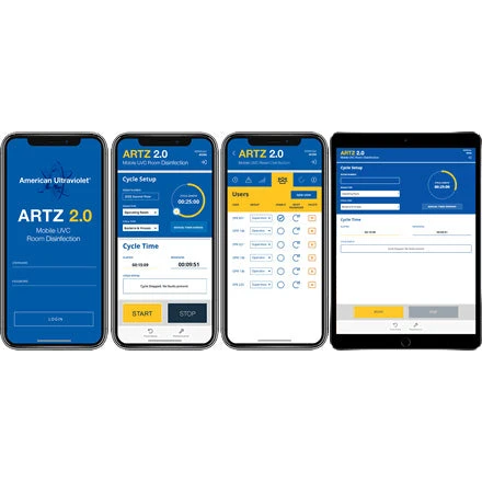 American Ultraviolet ARTZ-2.0 UVC Portable - 24 UVC Lamps - Sensor Shut Off - Remote App Control(Pls mobile series uvc portable air and surface sanitizer 1800 watts) American Ultraviolet ARTZ-2.0 UVC Portable - 24 UVC Lamps - Sensor Shut Off - Remote App Control(Pls Mobile Series Uvc Portable Air And Surface Sanitizer 1800 Watts) -Cook & Bathe artz20 mobile room unit app