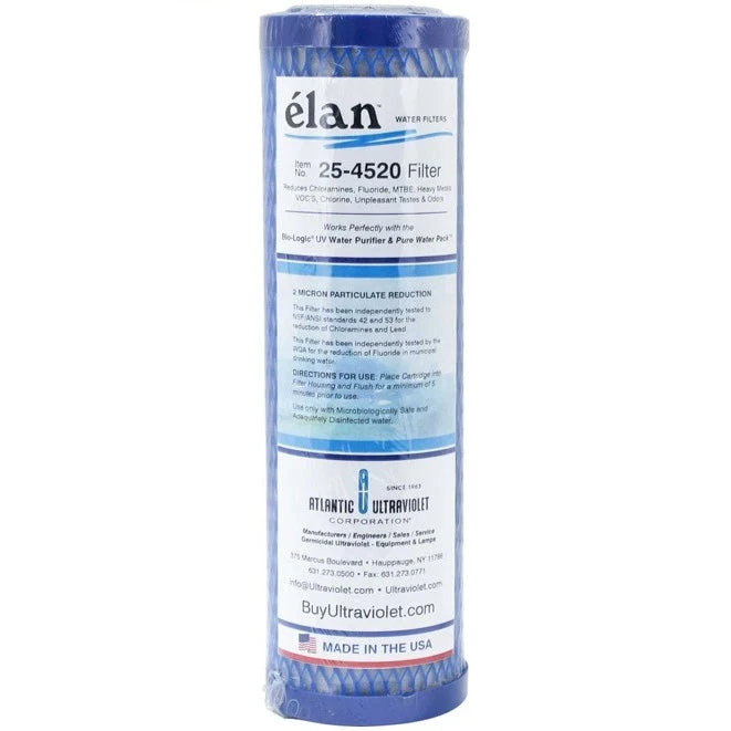 Atlantic UV - 2 Micron Carbon Block 10" Filter - Bio-Logic® Pure Water Pack™(Filter 2 micron carbon block 10 25 4520) Atlantic UV - 2 Micron Carbon Block 10" Filter - Bio-Logic® Pure Water Pack™(Filter 2 Micron Carbon Block 10 25 4520) -Cook & Bathe atluv 25 4520