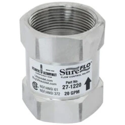 Atlantic UV Flow Control: 20 GPM - 1-1/2" FNPT- NSF 61 / 372 Approved, 304 Stainless Steel(Flow Control 20 Gpm 1 1 2 Fnpt Nsf 61 Approved 304 Sst 27 1220)