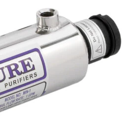 MiniPure MIN-1.5 UVC Water Purifier - 1.5 GPM - 1/4" NPT Inlet/Outlet(Minipure Uv Water Purifiers 1 5 Gpm Lamp Quartz Sleeve Included) -Cook & Bathe atluv minipure side2