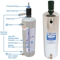 Ultimate U4 Ultraviolet UVC Water Purifier - 4 GPM - 3/4" NPT Inlet/Outlet - Vertical Mount(Ultimate Ultraviolet Water Purifiers 4 Gpm Lamp Quartz Sleeve Included)