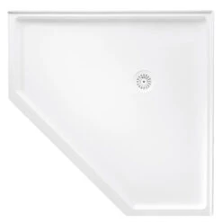 Marbletrend Flinders Polymarble Shower Base 1000mm X 1000mm Rear Outlet