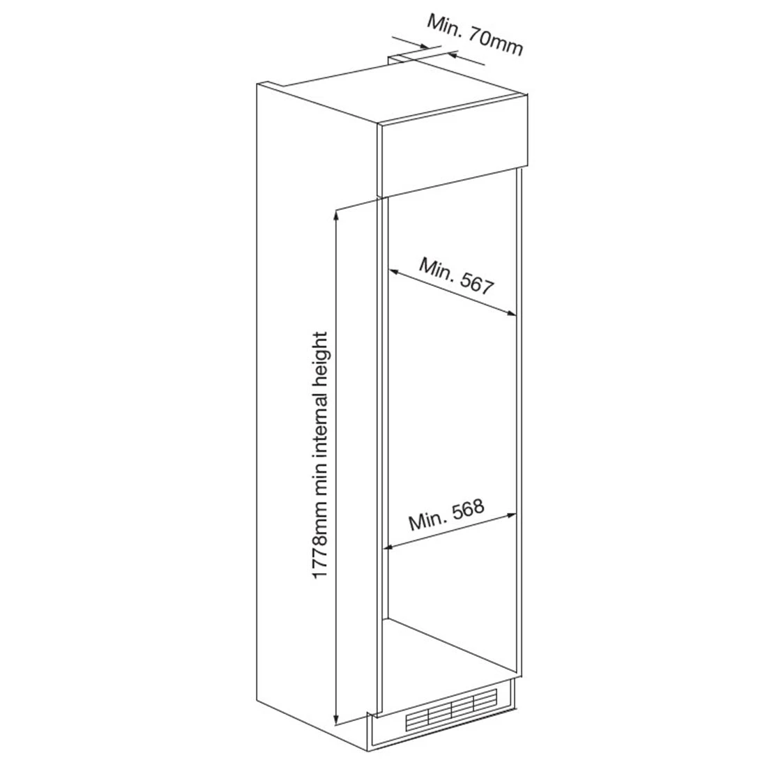 Kleenmaid Fully Integrated Fridge/Freezer, White Kleenmaid Fully Integrated Fridge/Freezer, White -Cook & Bathe crz25511 spec web
