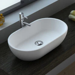 Fienza Nero Solid Surface Basin White -Cook & Bathe csb63 lifestyle web