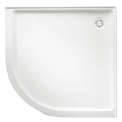 Marbletrend Flinders Polymarble Curved Shower Base 914mm X 914mm Rear Outlet
