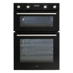 Euro Appliances Electric Double Oven, Black Glass, 60cm