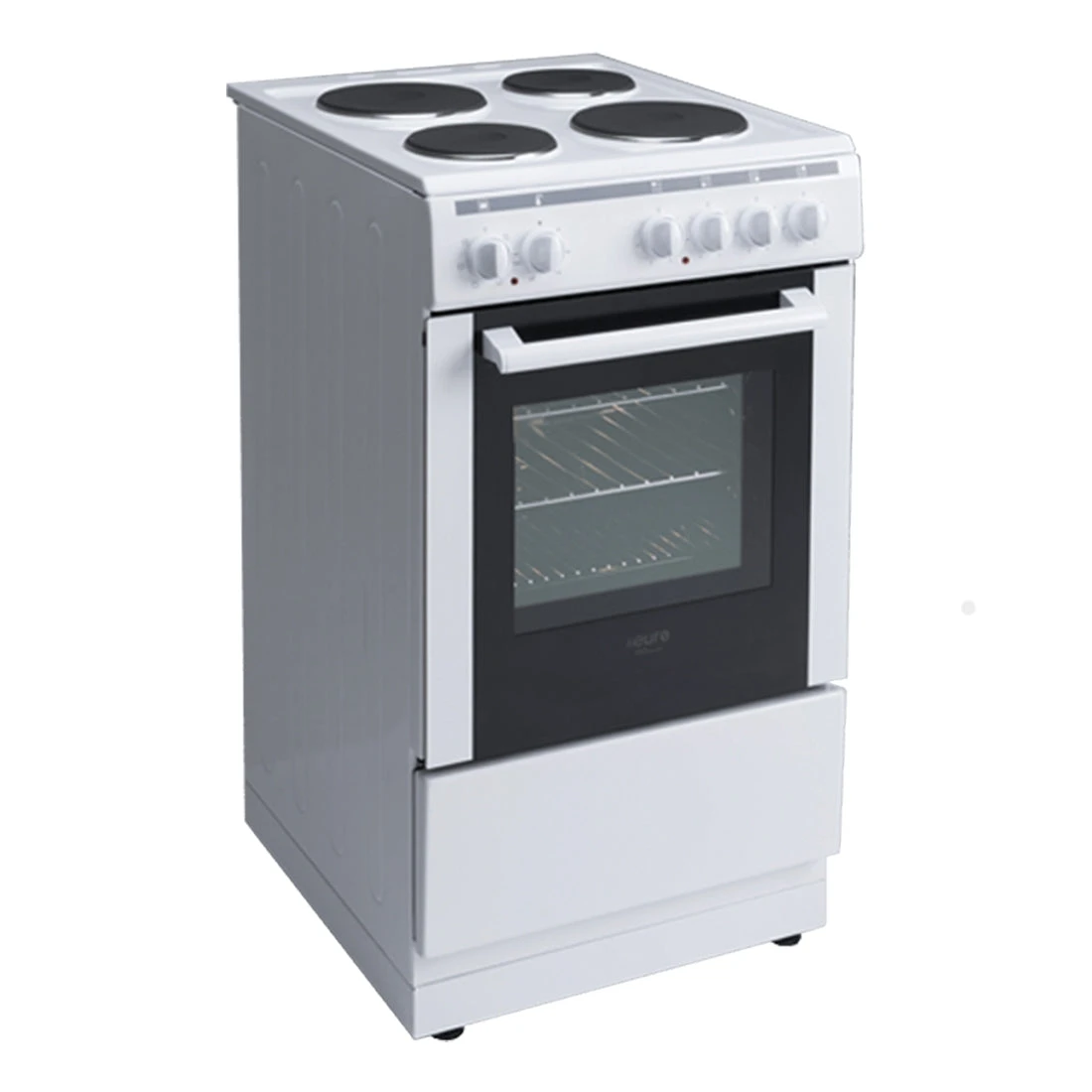 Euro Appliances Electric Freestanding Oven, White, 50cm Euro Appliances Electric Freestanding Oven, White, 50cm -Cook & Bathe ev500ewh side