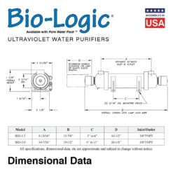 Bio-Logic BIO-1.5 UVC Water Purifier - 1.5 GPM - 3/8" NPT Inlet/Outlet(Bio Logic Uv Water Purifiers 1 5 Gpm Lamp Quartz Sleeve Included) -Cook & Bathe f132ddfeb0d5138f563e7441b3a6 b3287226 d6e1 4d7c 9cc5 72d1e4374335