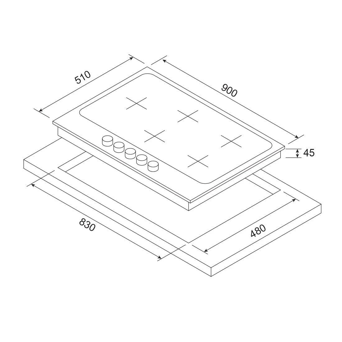 Kleenmaid Gas Cooktop Black 90cm Kleenmaid Gas Cooktop Black 90cm -Cook & Bathe gctk9012 spec web