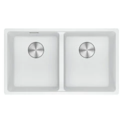 Franke Maris Granite Double Bowl 350-350mm Undermount Polar White