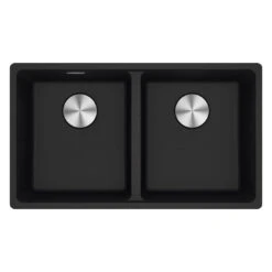 Franke Maris Granite Double Bowl, 350-350mm Topmount, Onyx