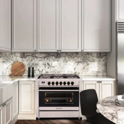 Kleenmaid Freestanding Dual Fuel Oven 90cm Stainless Steel -Cook & Bathe ofs9021 lifestyle web