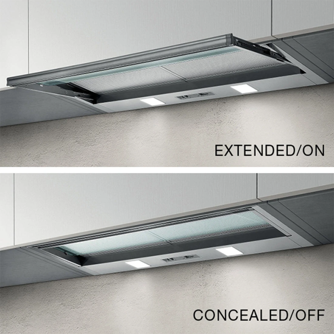 Kleenmaid Concealed Slide Out Rangehood Stainless Steel 60cm Kleenmaid Concealed Slide Out Rangehood Stainless Steel 60cm -Cook & Bathe rhsog61 demo