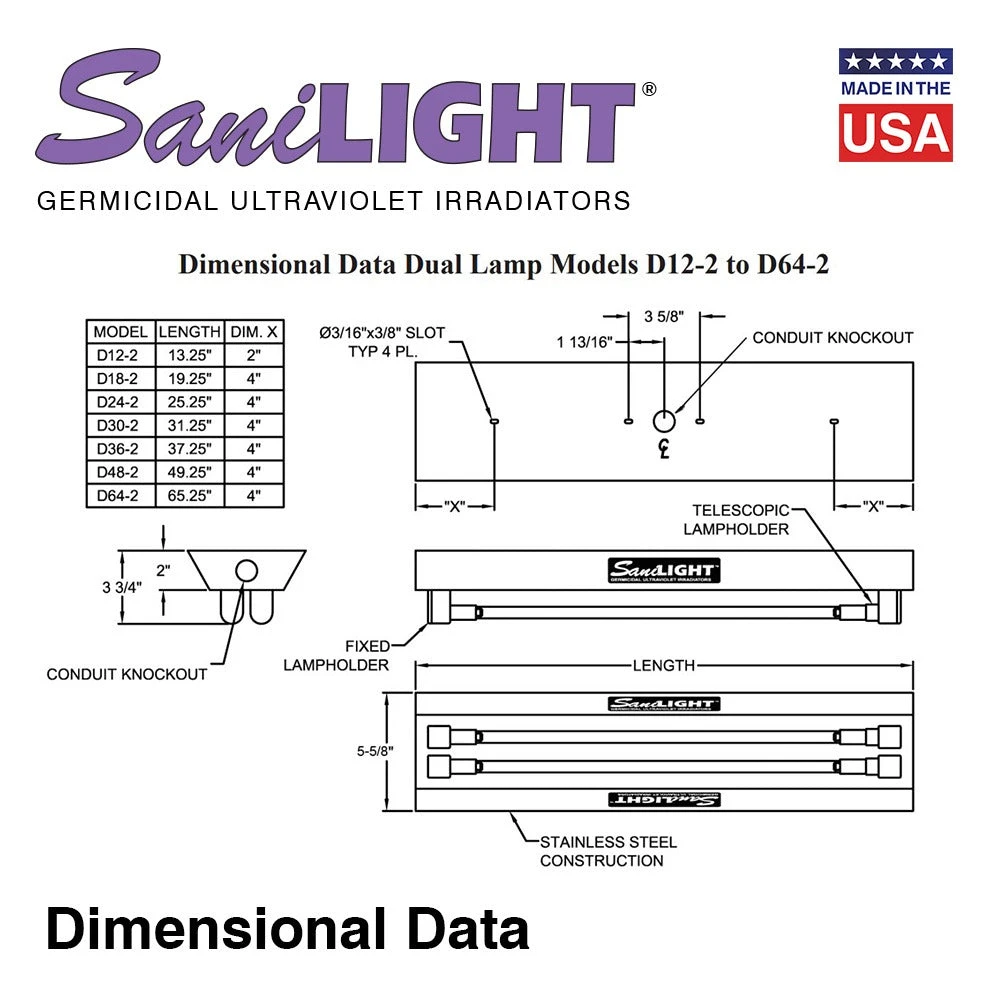 SaniLIGHT UVC Air & Surface Irradiating Fixture - 22.4W UV Output - 31.25" Length - 2 Bulbs(Sanilight uv air and surface irradiating fixtures two lamp instant start 31 25 length) SaniLIGHT UVC Air & Surface Irradiating Fixture - 22.4W UV Output - 31.25" Length - 2 Bulbs(Sanilight Uv Air And Surface Irradiating Fixtures Two Lamp Instant Start 31 25 Length) -Cook & Bathe sanilight 2lamp dimensions 0951a118 b88c 429d 953f b396cd986ca2