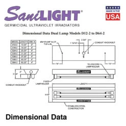 SaniLIGHT UVC Air & Surface Irradiating Fixture - 46W UV Output - 31.25" Length - 2 High Output Bulbs(Sanilight Uv Air And Surface Irradiating Fixtures Two Lamp High Output 31 25 Length) -Cook & Bathe sanilight 2lamp dimensions 85340178 b6ff 43a8 8f55 327e272903b6