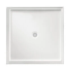 Marbletrend Flinders Polymarble Square Shower Base 900mm X 900mm Double Entry