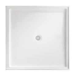 Marbletrend Flinders Polymarble Square Shower Base 820mm X 820mm Left Hand Return