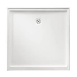 Marbletrend Flinders Polymarble Square Shower Base 900mm X 900mm Rear Outlet