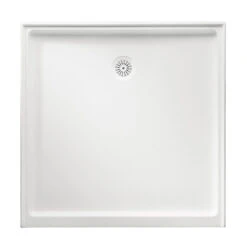 Marbletrend Flinders Polymarble Square Shower Base 1000 X 1000mm Rear Outlet