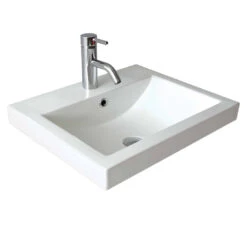 Seima Kyra Ceramic Inset Above Counter Basin Rectangular 1 Taphole