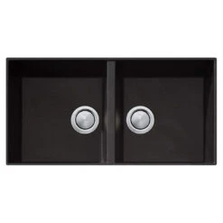 Oliveri Santorini Black Double Bowl Undermount Sink