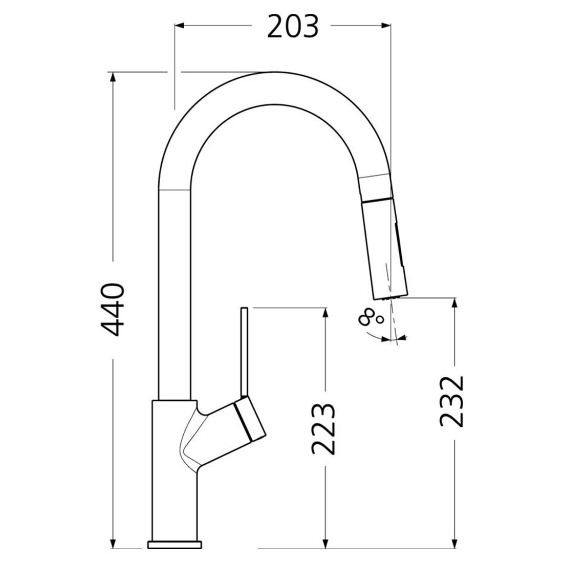 Oliveri Vilo Pullout Spray Mixer Brushed Chrome Oliveri Vilo Pullout Spray Mixer Brushed Chrome -Cook & Bathe vt0426b st bl spec web